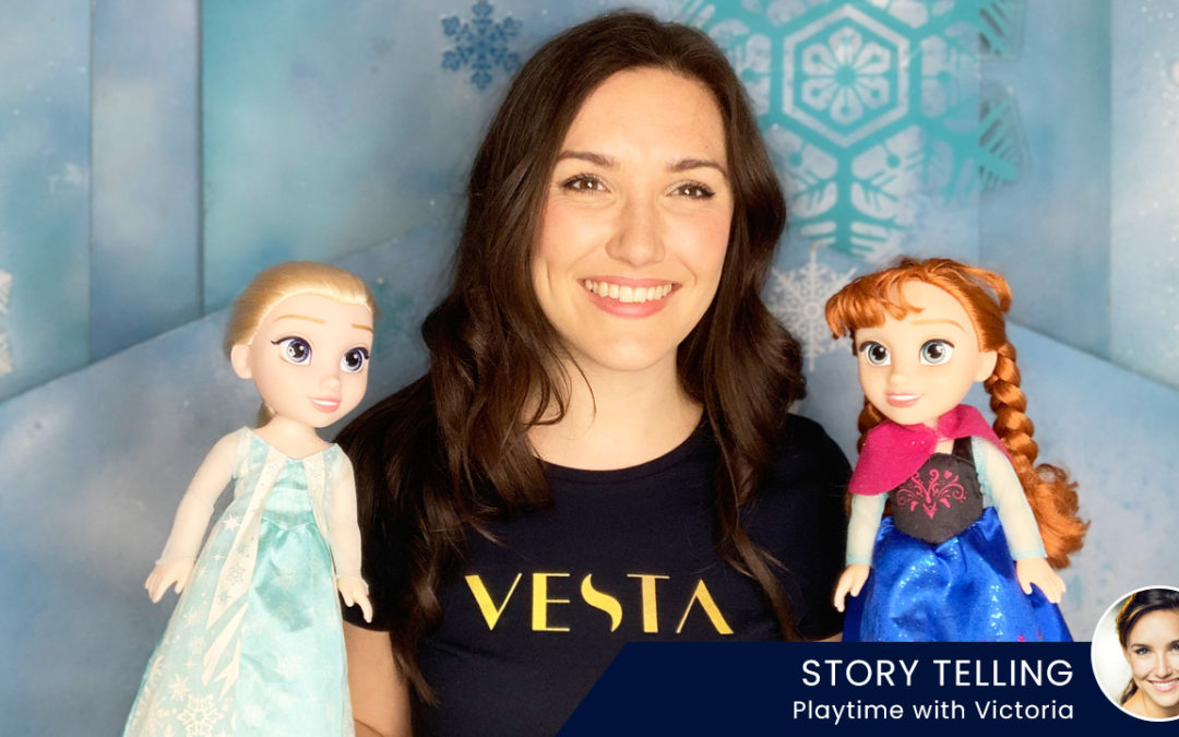 Retelling Frozen story with toys