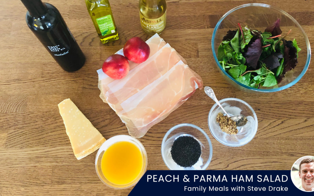 Peach and Parma ham salad